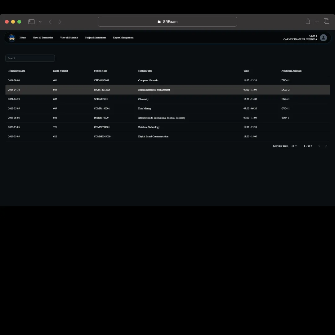 All Transaction Page