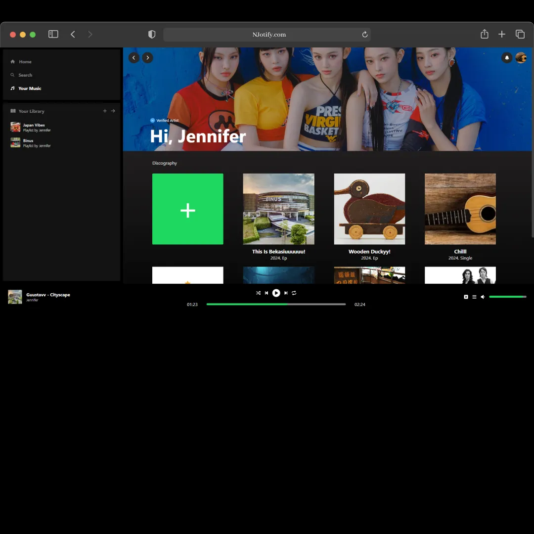 Artist Music Page