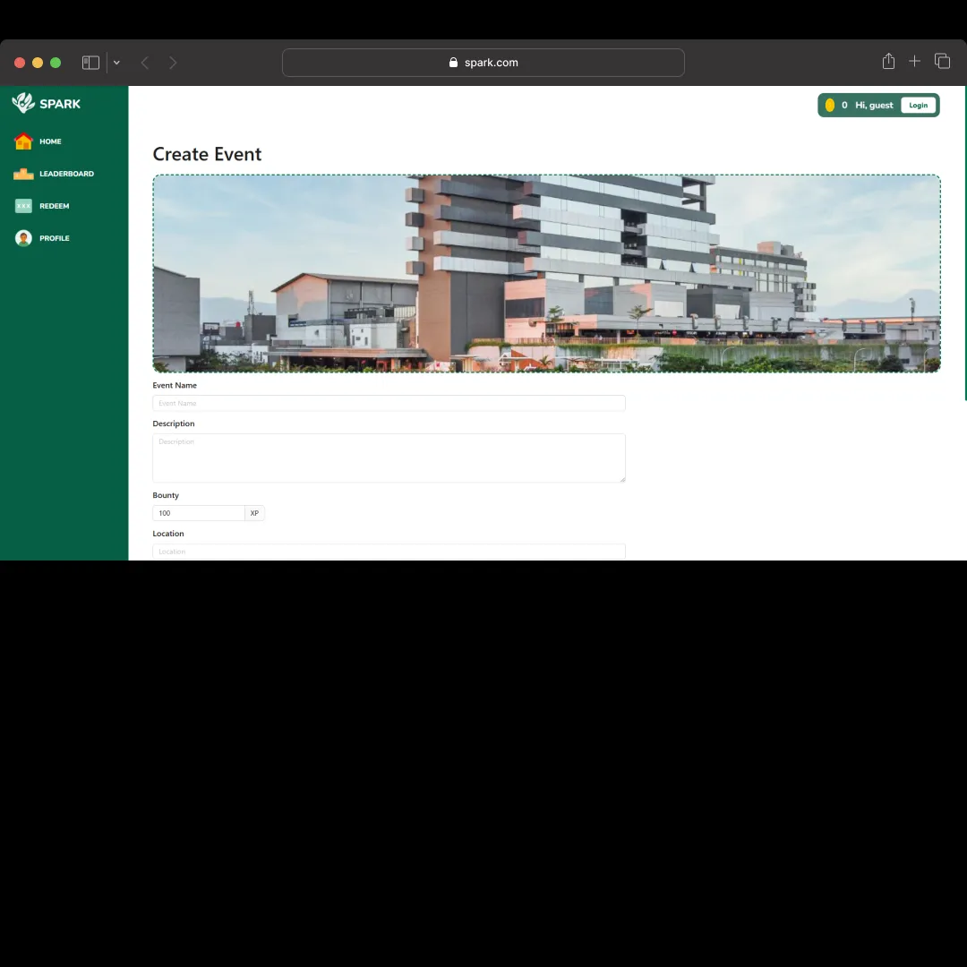 Create Event Page