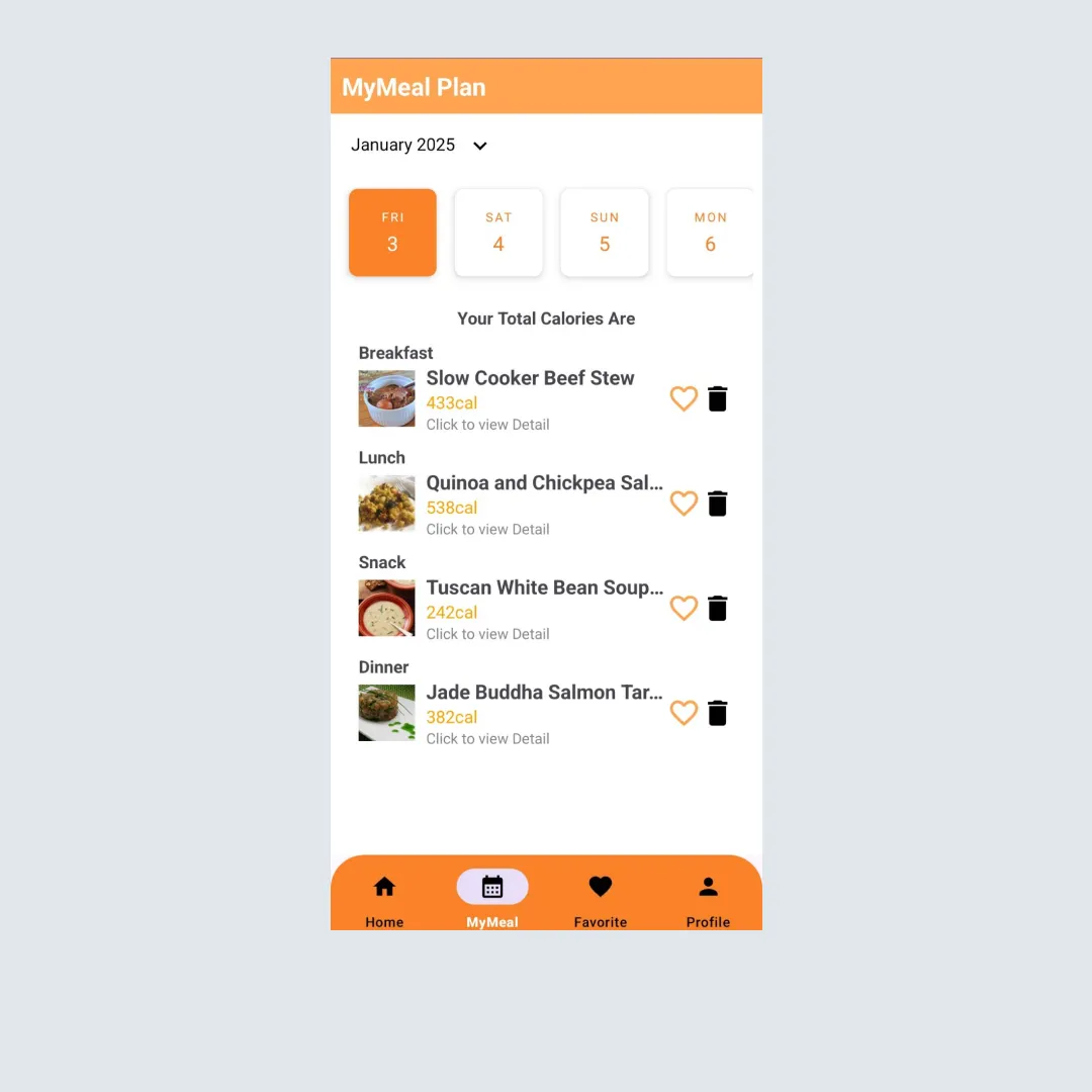 MyMeal page