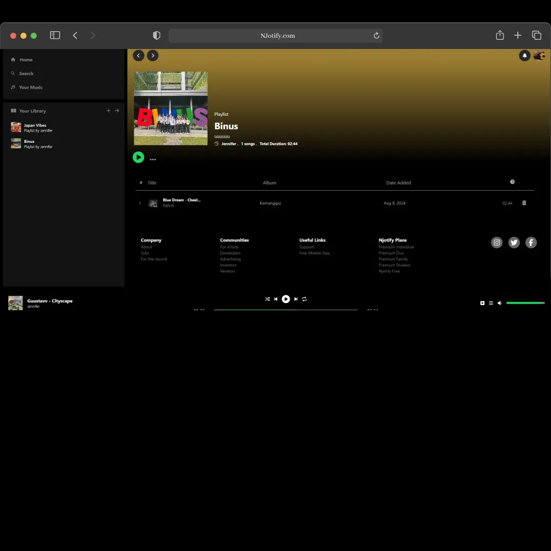 Playlist Page